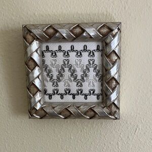 Hand Crafted Silver and Brown Woven Frame Wall Accent